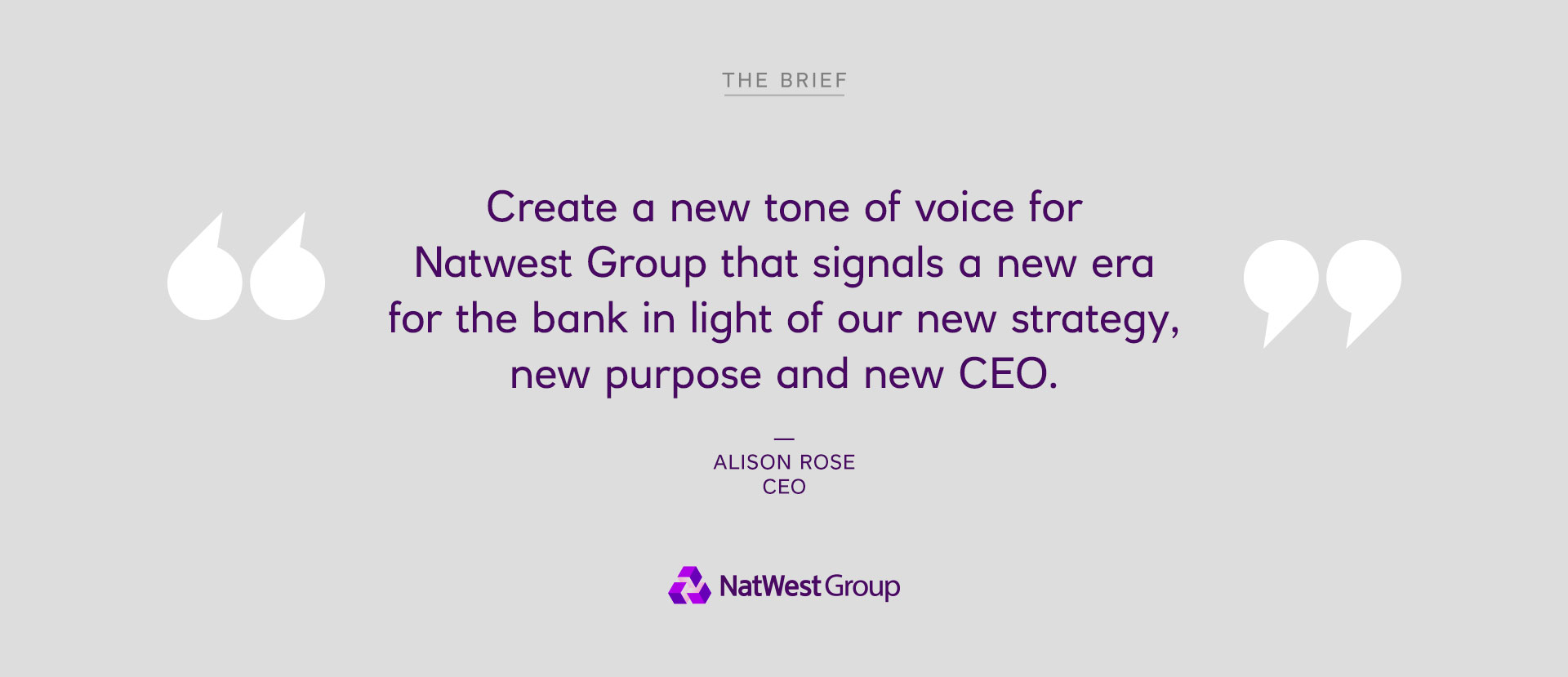 Quote from Natwest Group Head of Communication